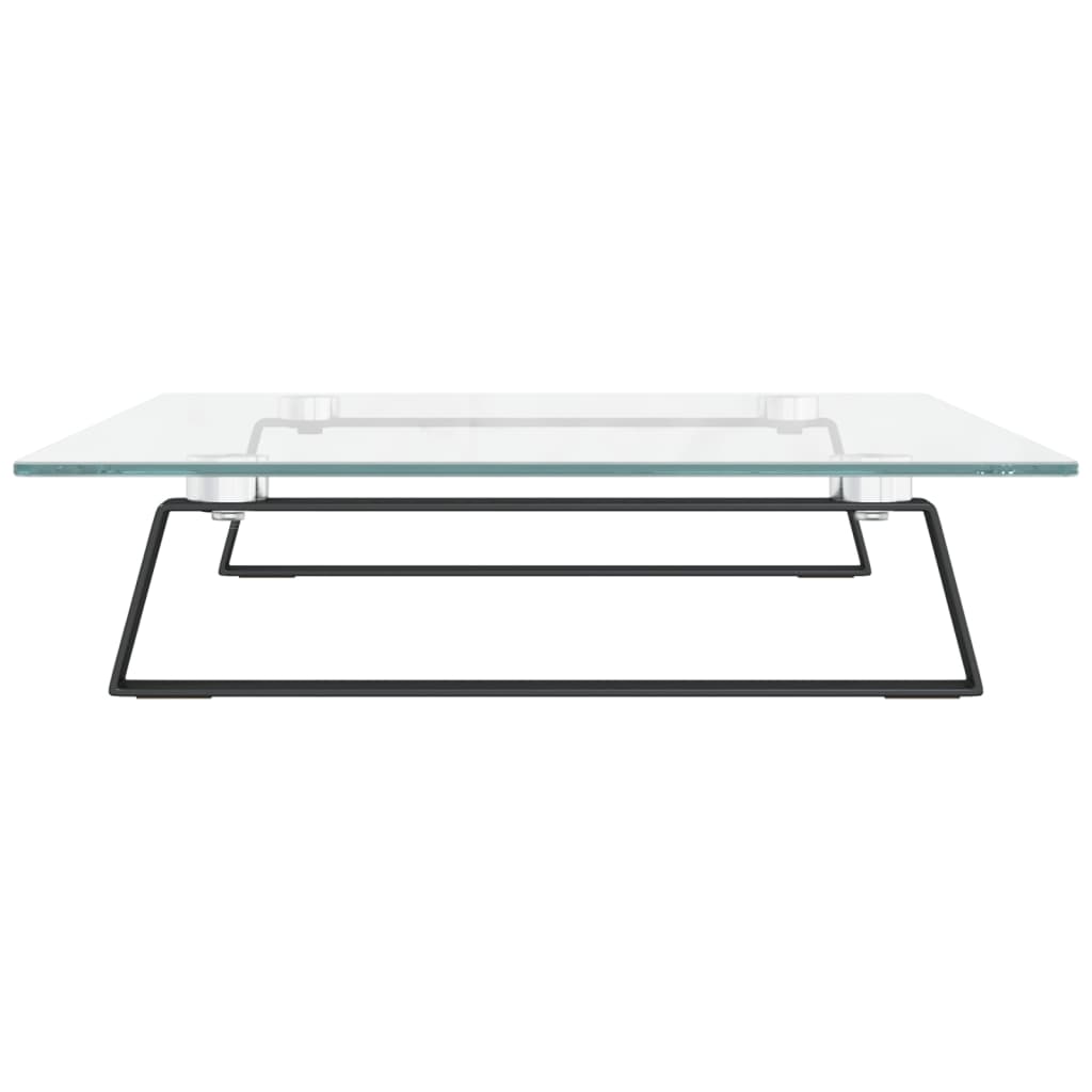 fekete edzett üveg és fém monitorállvány 60 x 35 x 8 cm