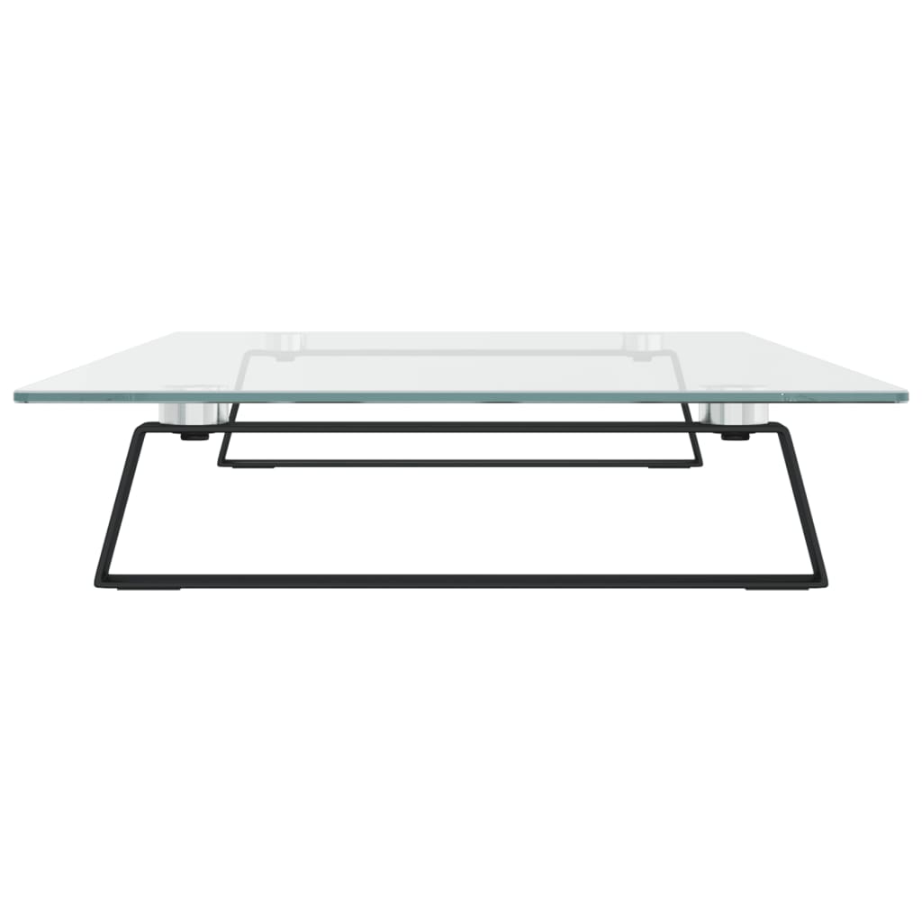 fekete edzett üveg és fém monitorállvány 80 x 35 x 8 cm