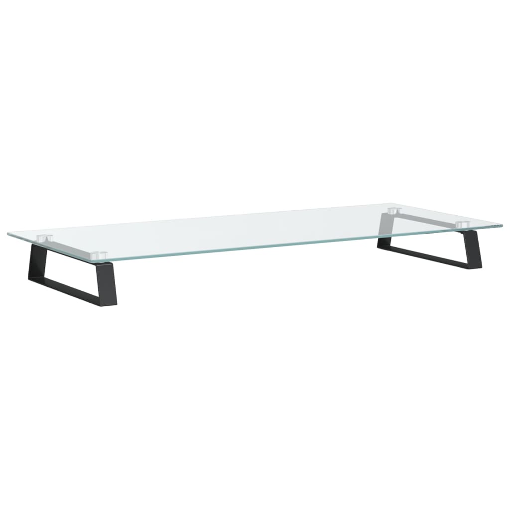 fekete edzett üveg és fém monitorállvány 80 x 35 x 8 cm