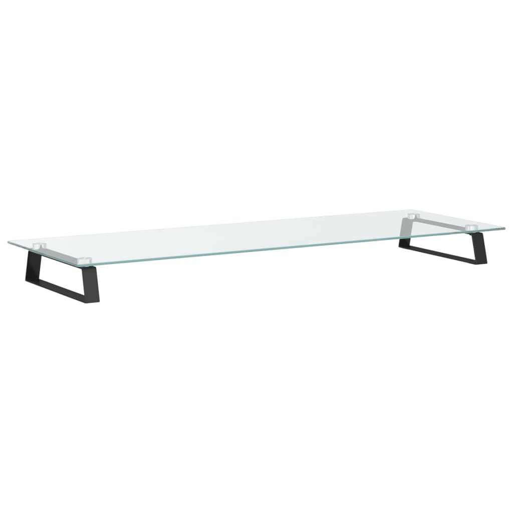 fekete edzett üveg és fém monitorállvány 100 x 35 x 8 cm