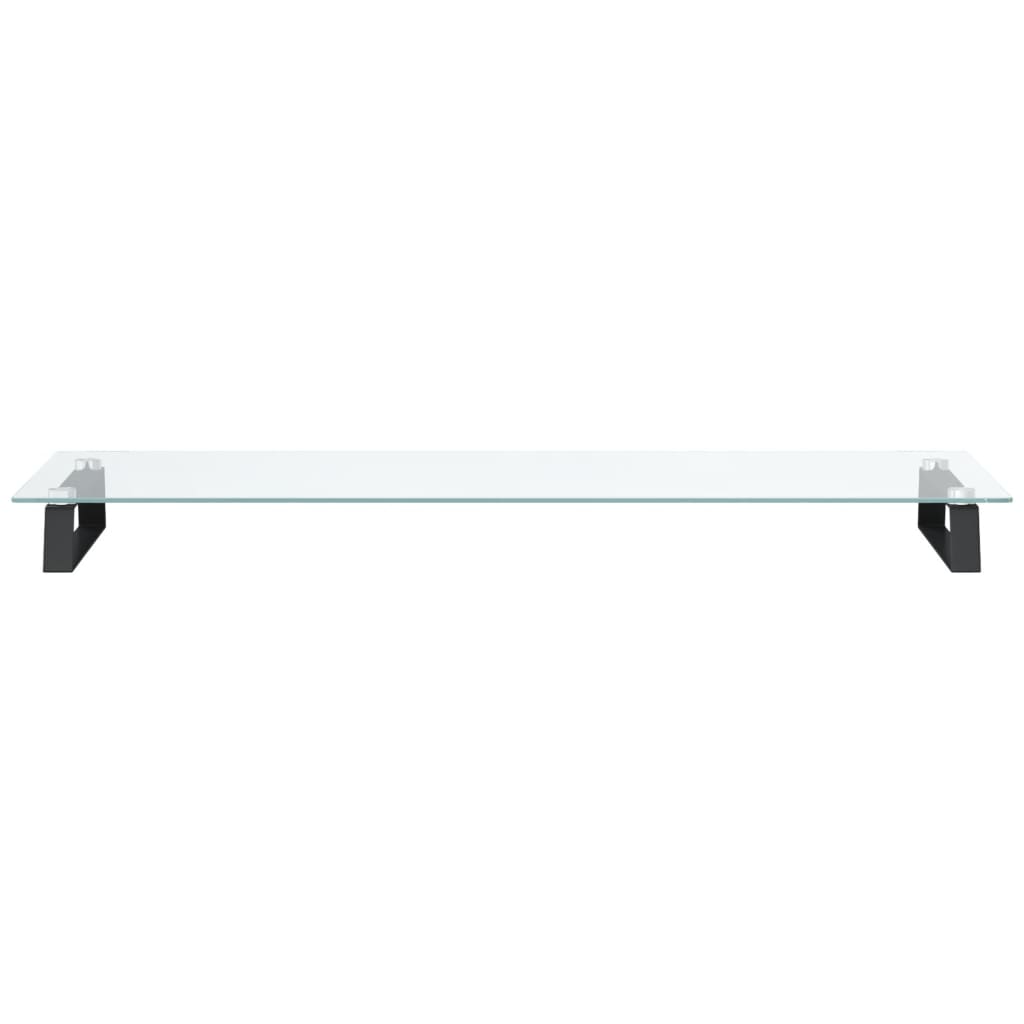 fekete edzett üveg és fém monitorállvány 100 x 35 x 8 cm