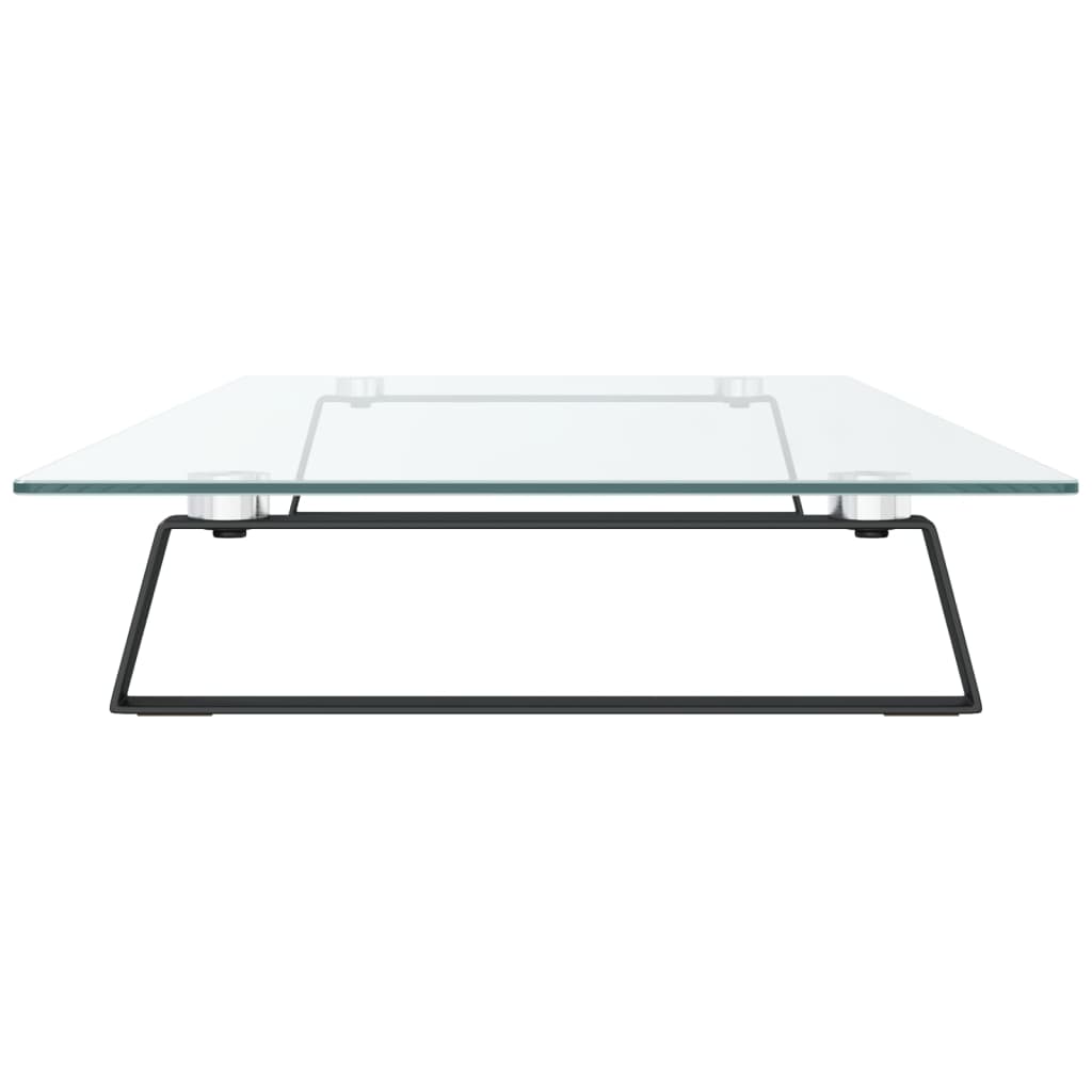 fekete edzett üveg és fém monitorállvány 100 x 35 x 8 cm