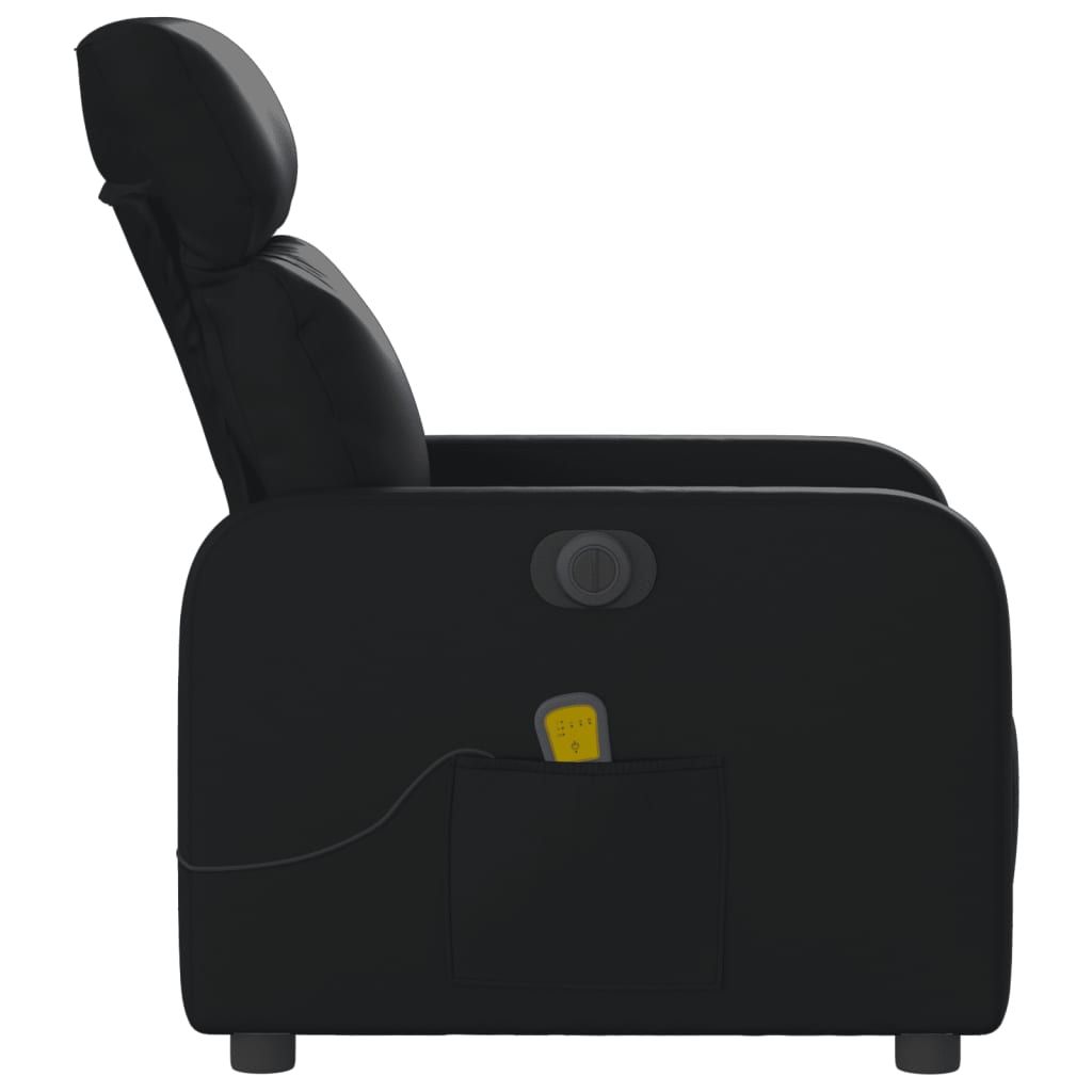 fekete műbőr elektromos dönthető masszázsfotel
