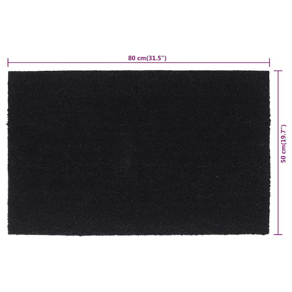 ajtószőnyeg Fekete 50x80 cm Tuftolt kókuszrostos szőnyeg