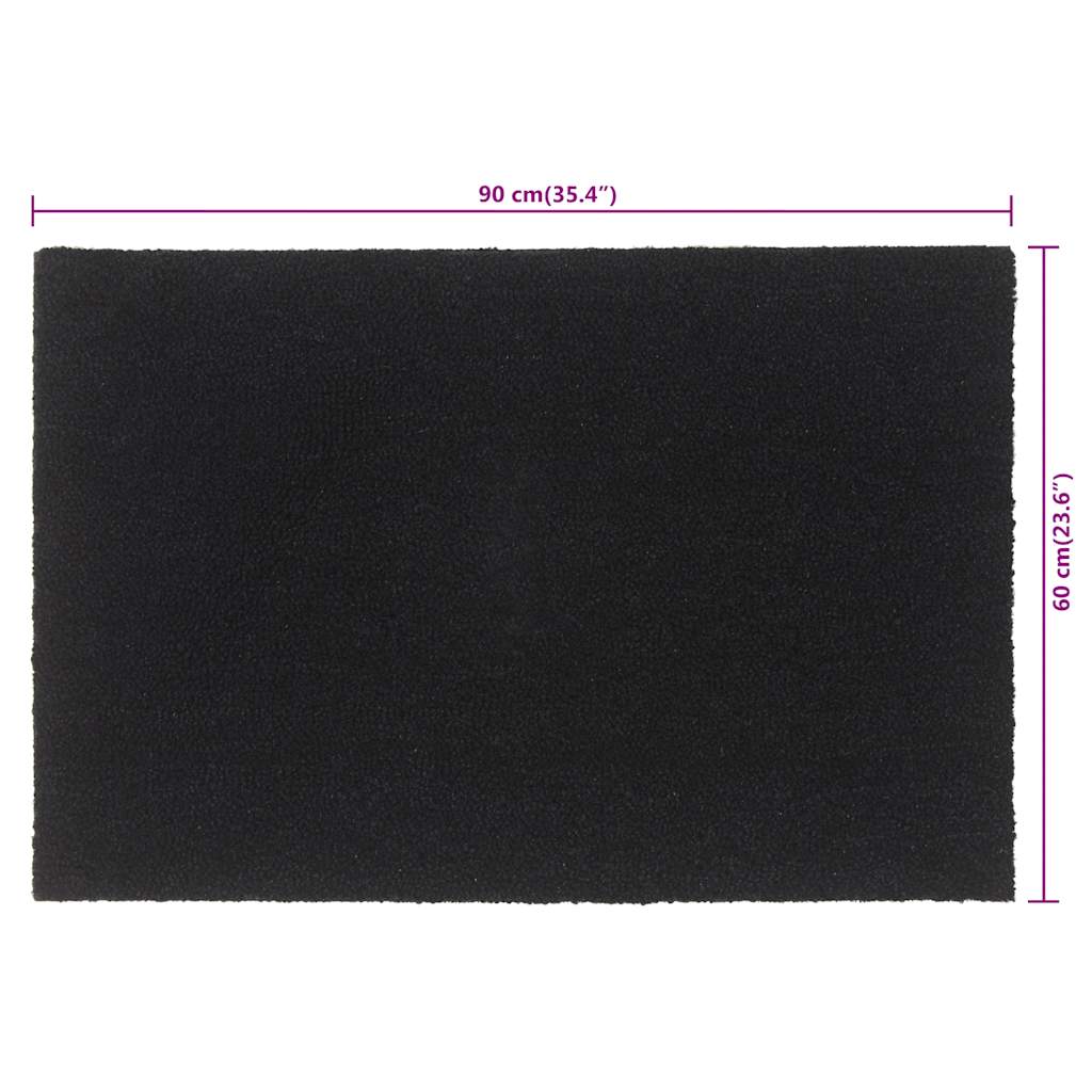 ajtószőnyeg Fekete 60x90 cm Tuftolt kókuszrostos szőnyeg