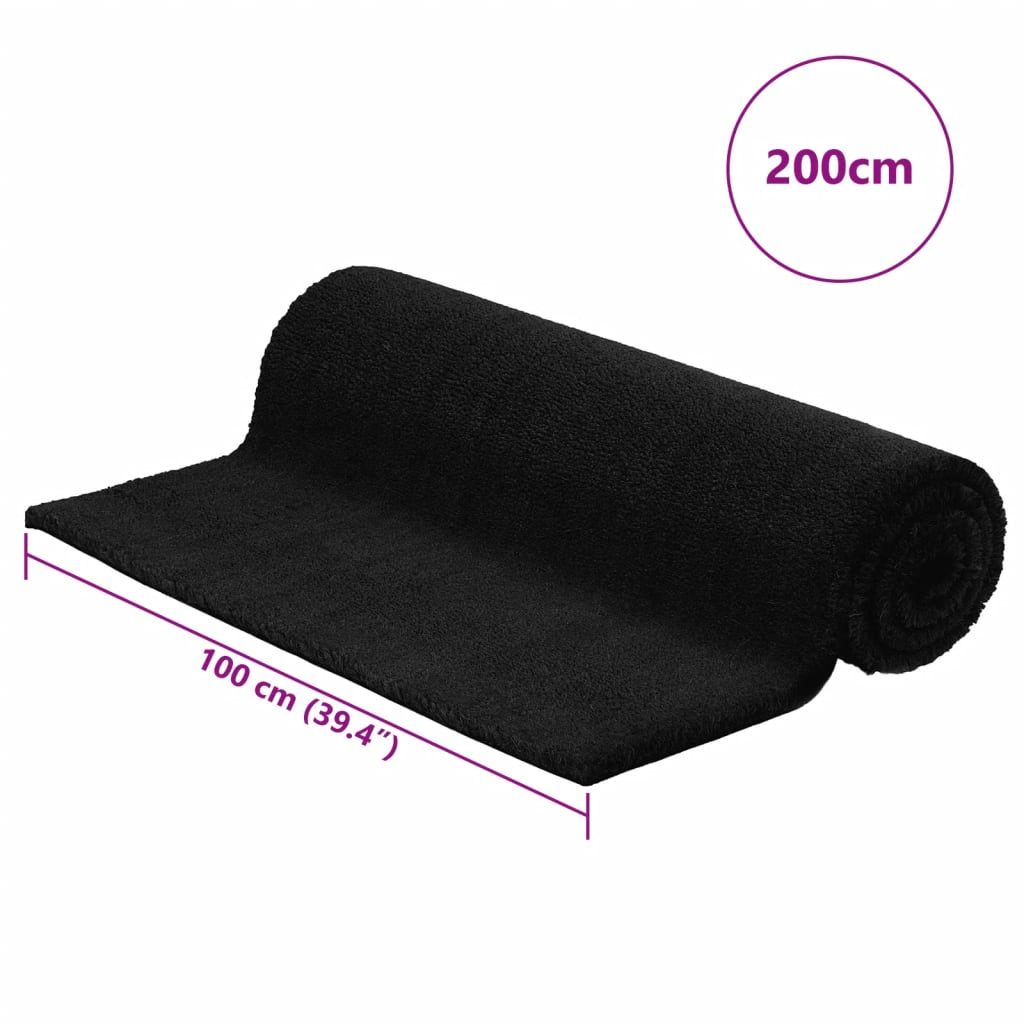 fekete rojtos kókuszrost lábtörlő 100 x 200 cm
