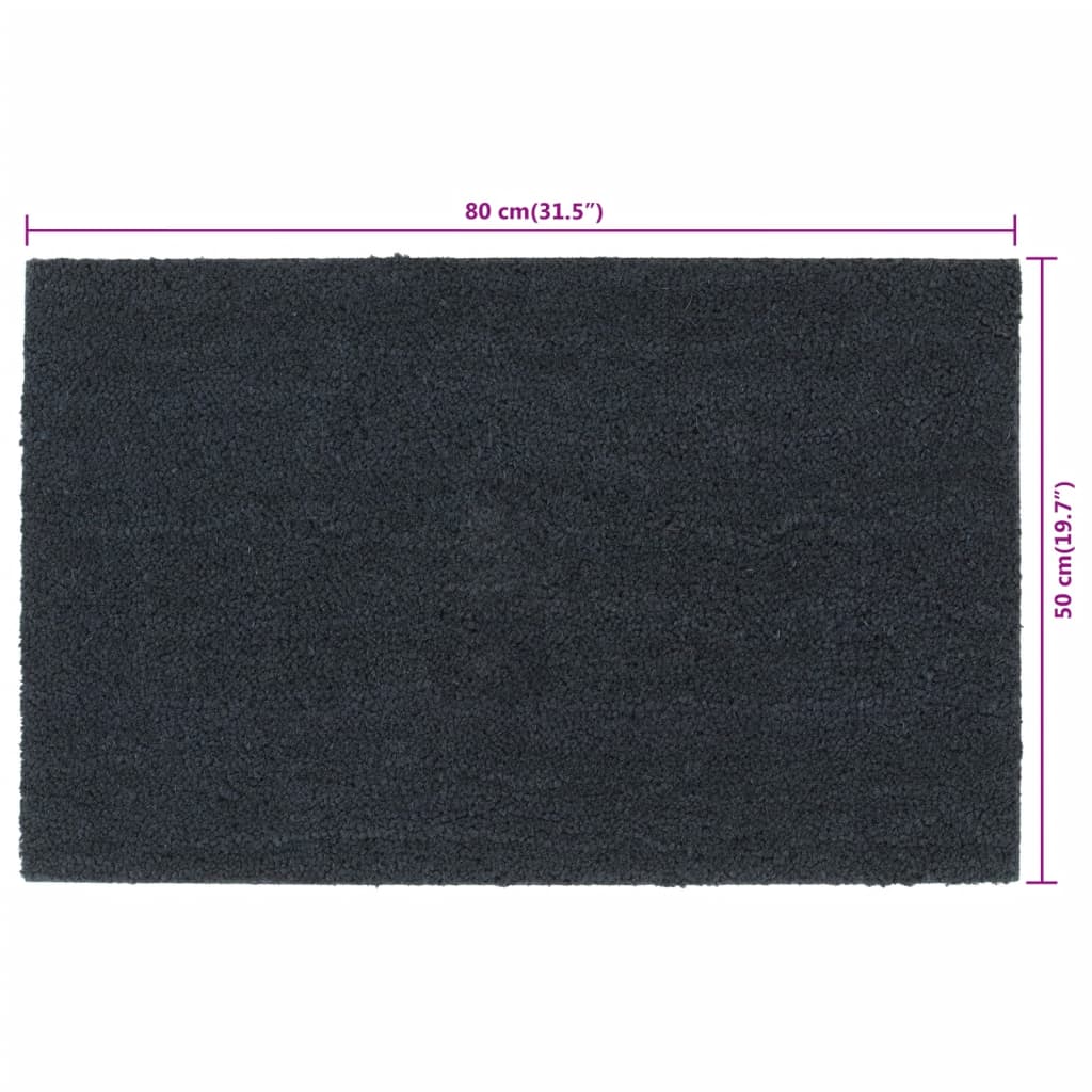 sötétszürke tűzött kókuszrost lábtörlő 50 x 80 cm