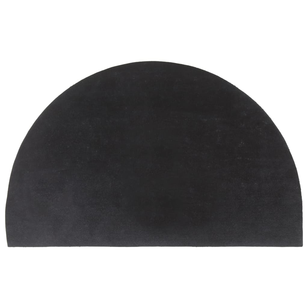 sötétszürke félkör alakú lábtörlő 50 x 80 cm csomózott kókuszrostból