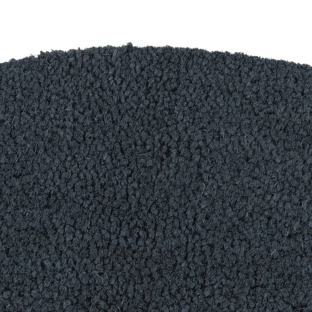 sötétszürke félkör alakú lábtörlő 50 x 80 cm csomózott kókuszrostból