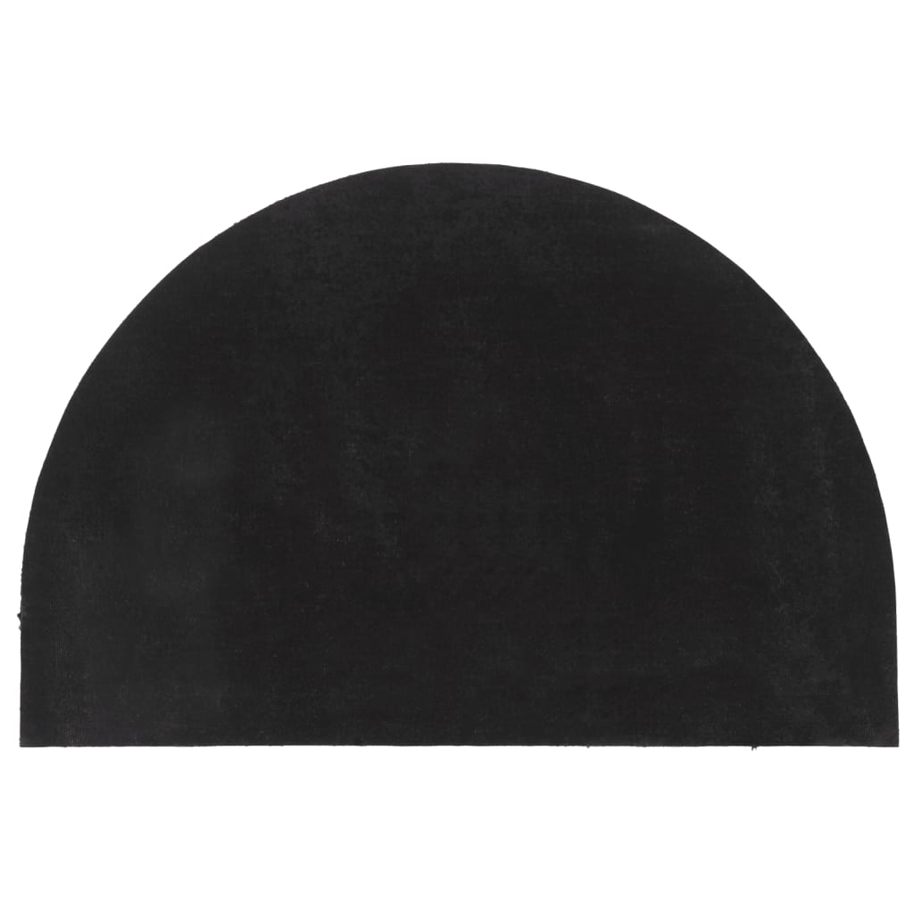 sötétszürke félkör alakú lábtörlő 60 x 90 cm csomózott kókuszrostból