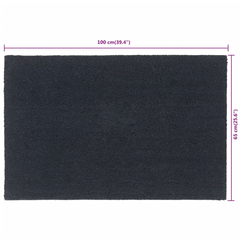 sötétszürke csomózott kókuszrost lábtörlő 65 x 100 cm