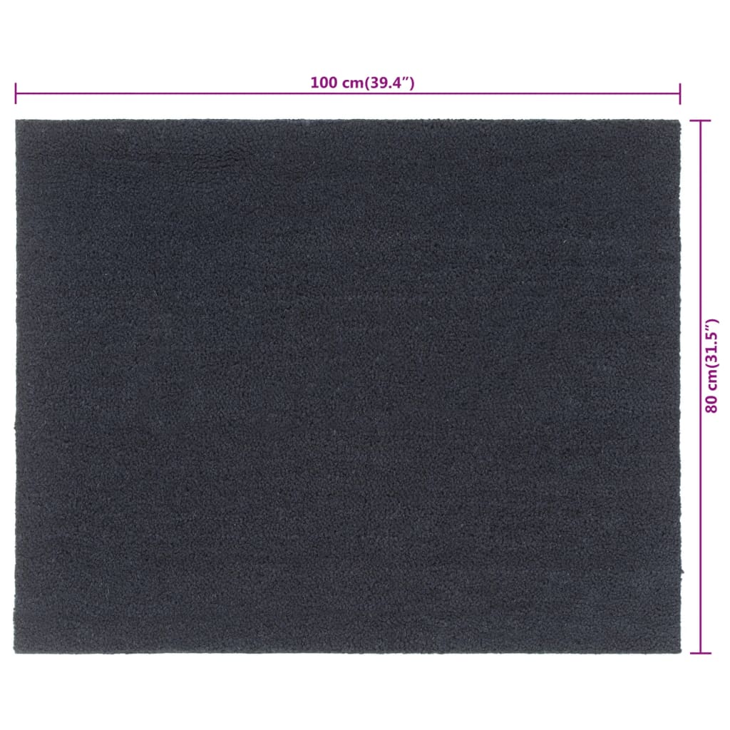 sötétszürke csomózott kókuszrost lábtörlő 80 x 100 cm