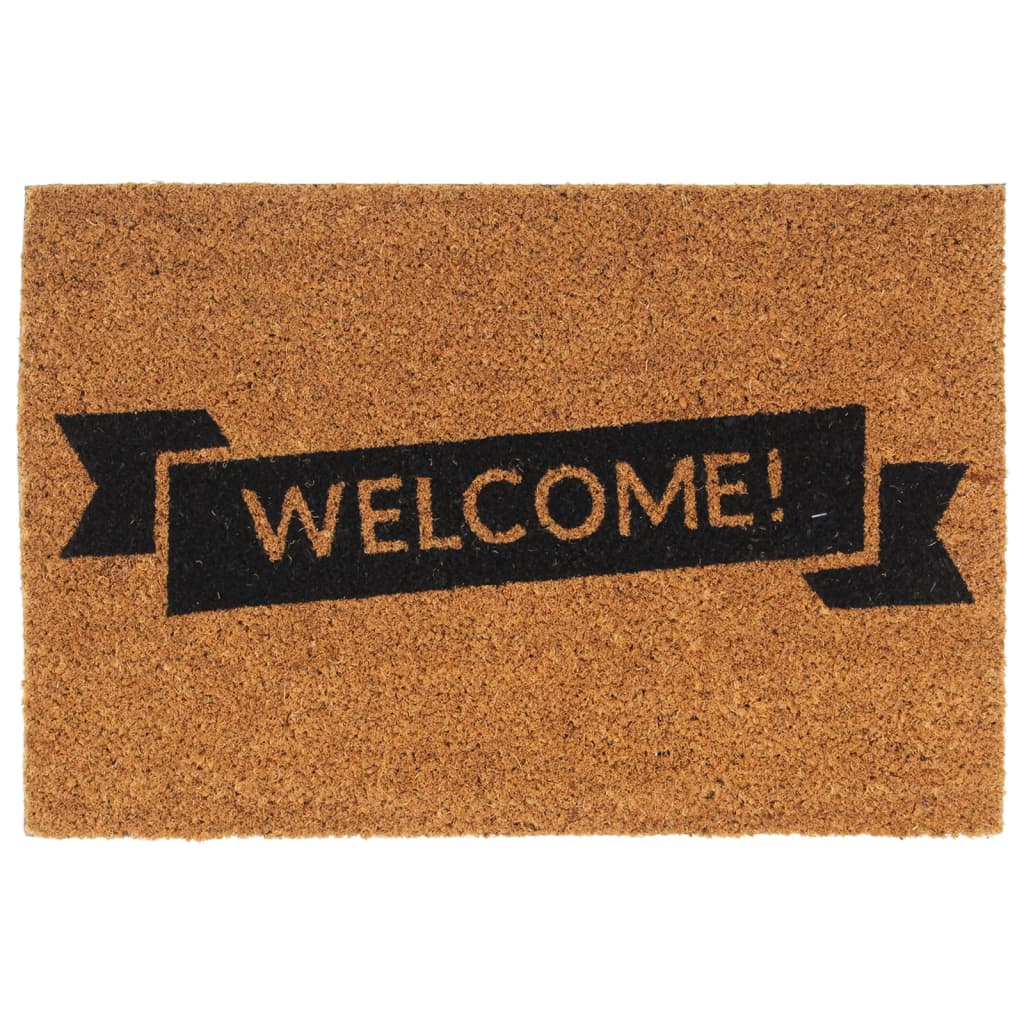 természetes színű rojtos kókuszrost lábtörlő 40 x 60 cm