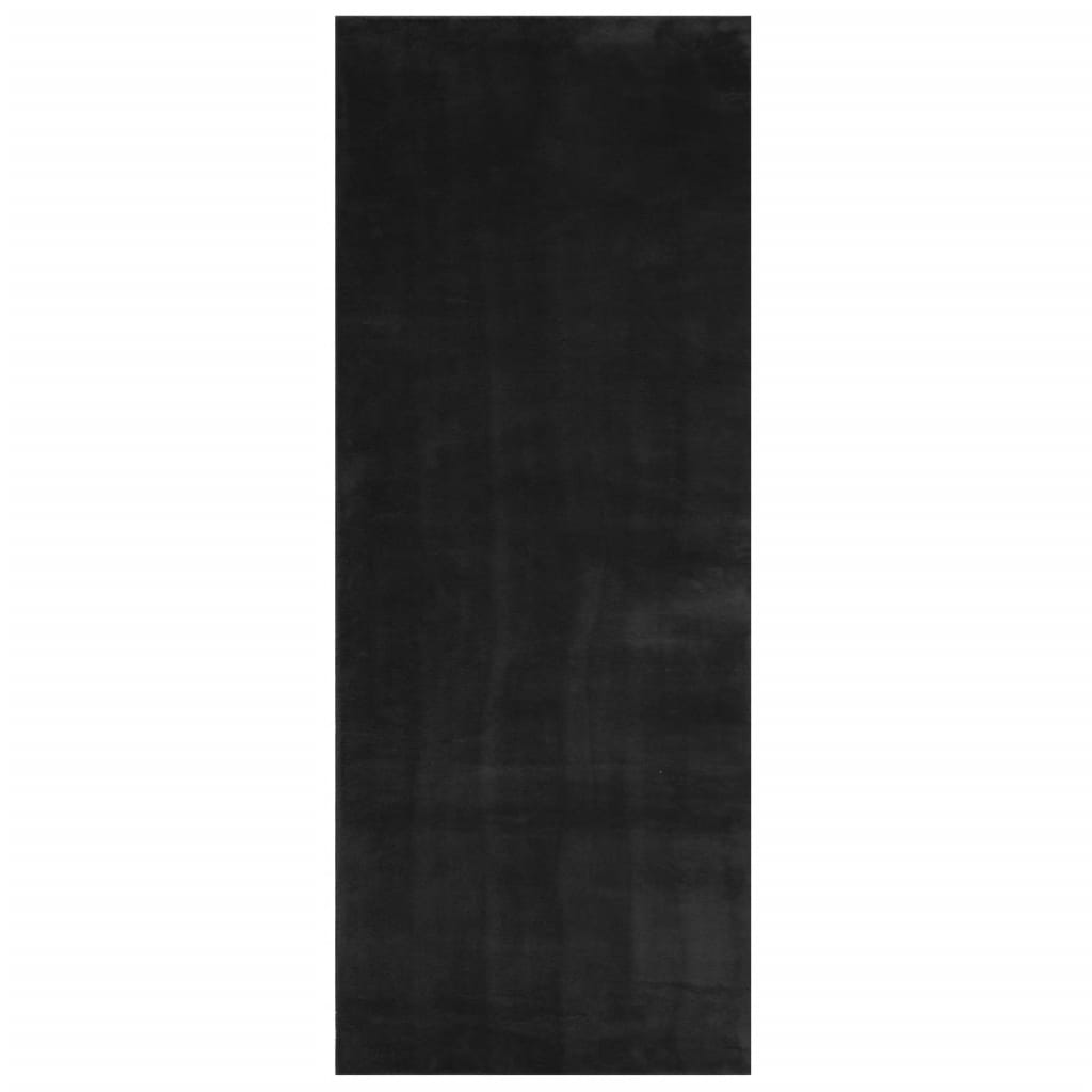 HUARTE fekete rövid szálú puha és mosható szőnyeg 80 x 200 cm