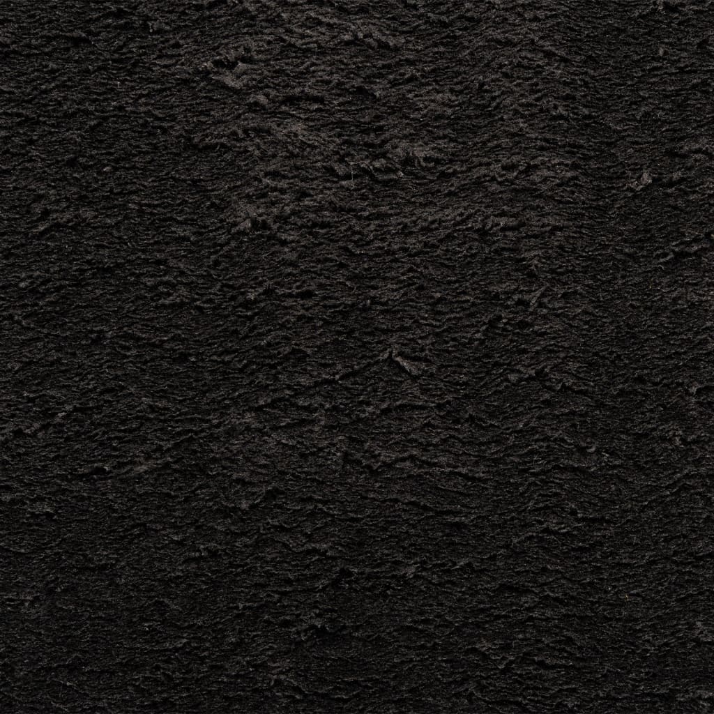 HUARTE fekete rövid szálú puha és mosható szőnyeg 80 x 200 cm