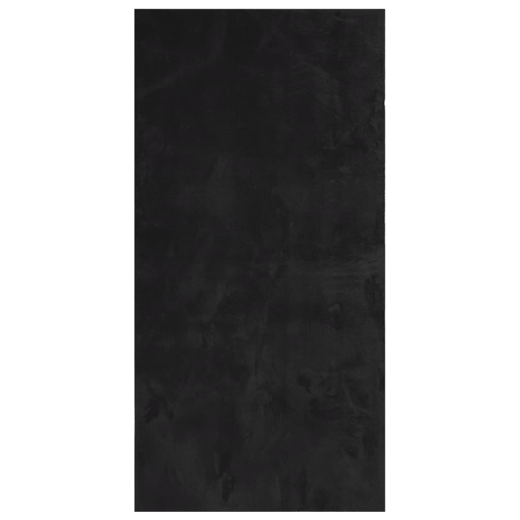 HUARTE fekete rövid szálú puha és mosható szőnyeg 100 x 200 cm