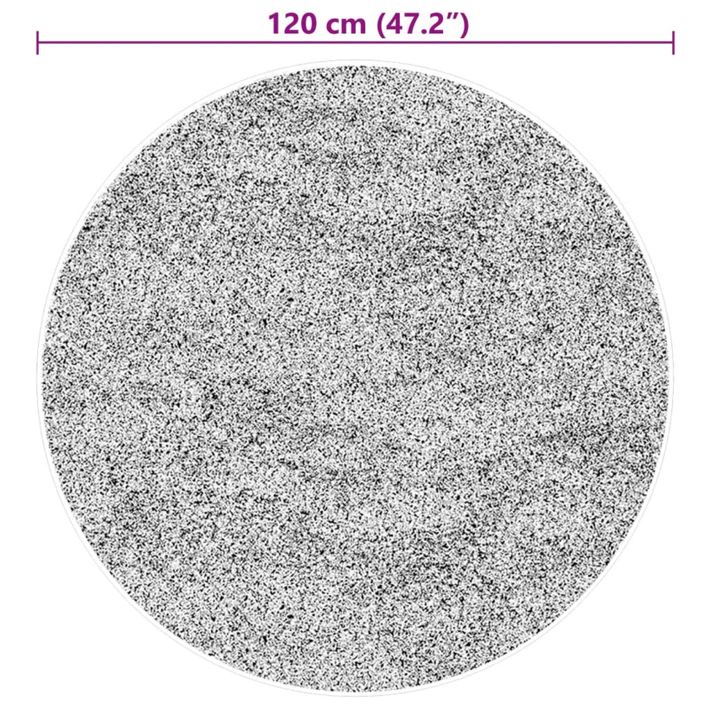 HUARTE fekete rövid szálú puha és mosható szőnyeg Ø 120 cm