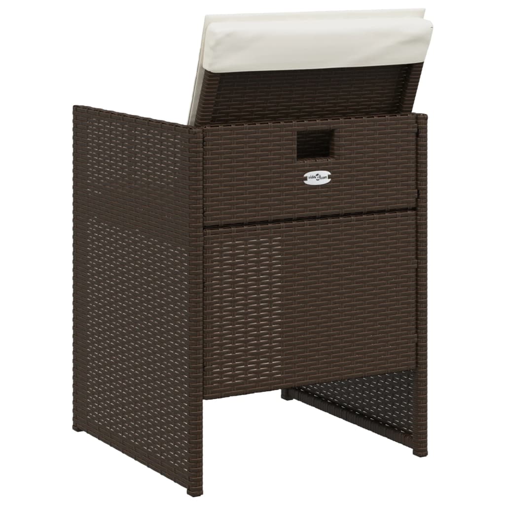 4 db barna polyrattan kerti szék párnával
