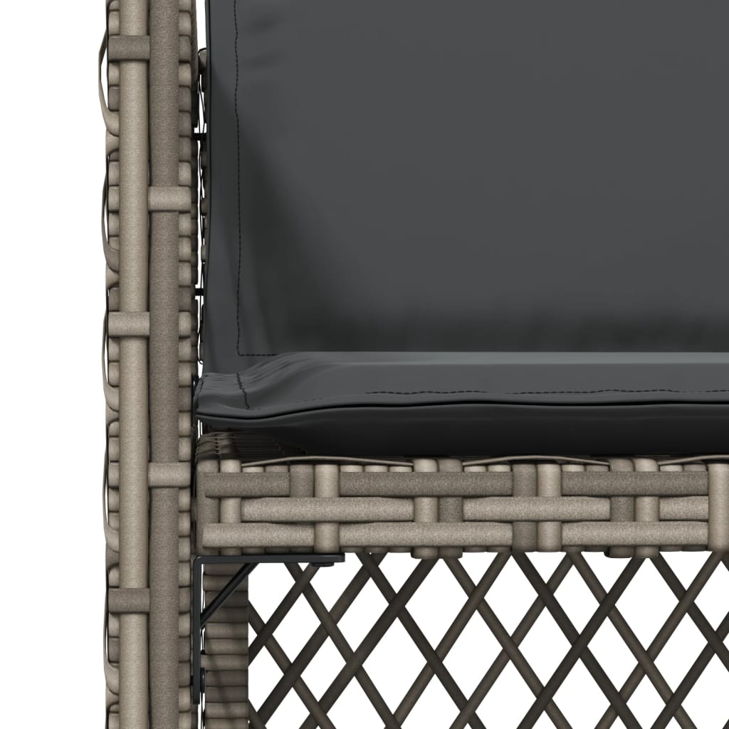 4 db szürke polyrattan kerti szék párnával