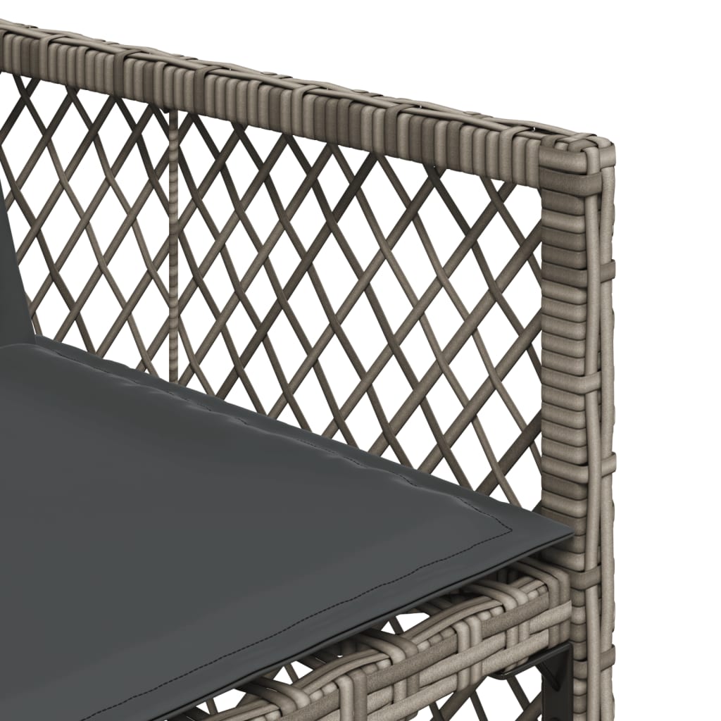 4 db szürke polyrattan kerti szék párnával