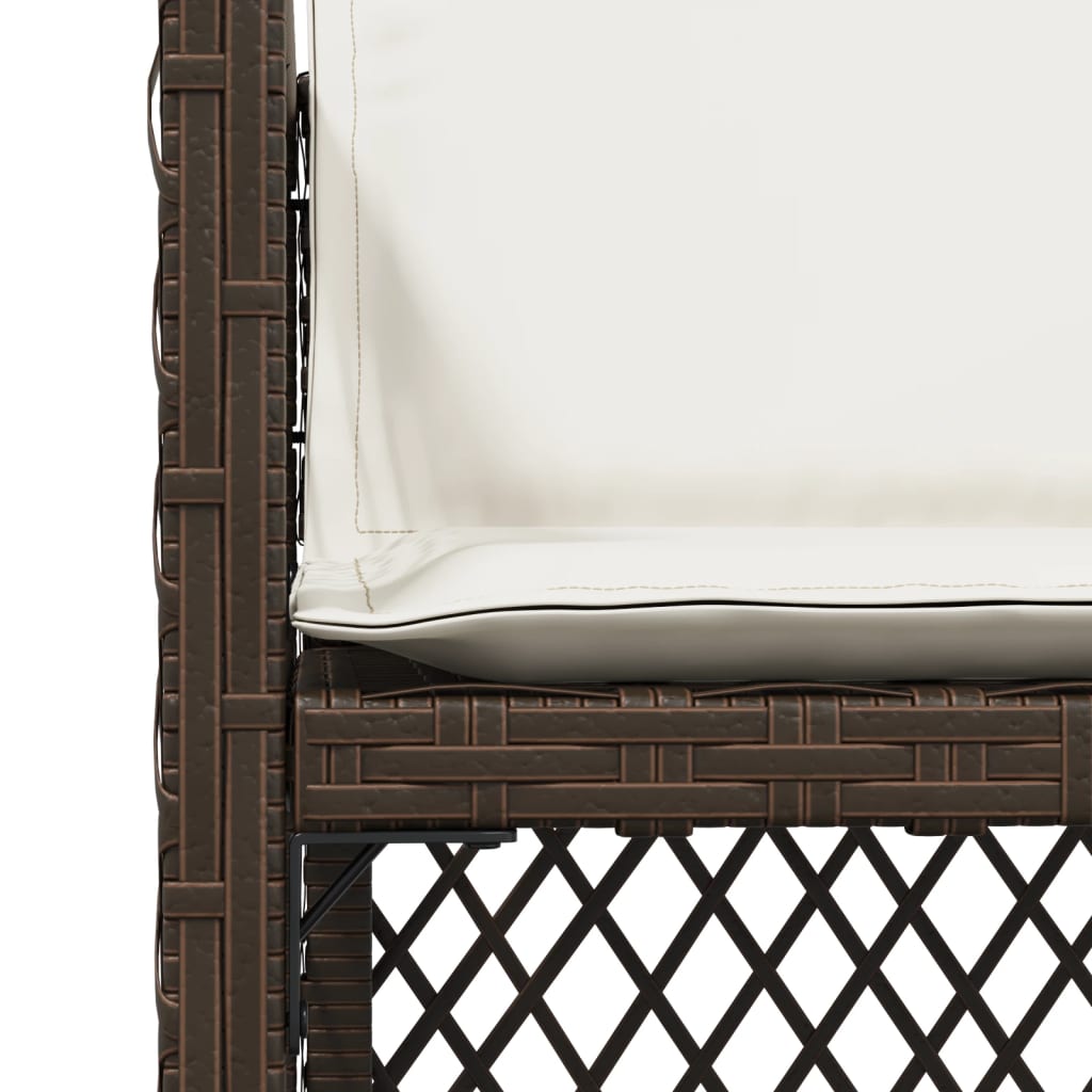 4 db barna polyrattan kerti szék párnával