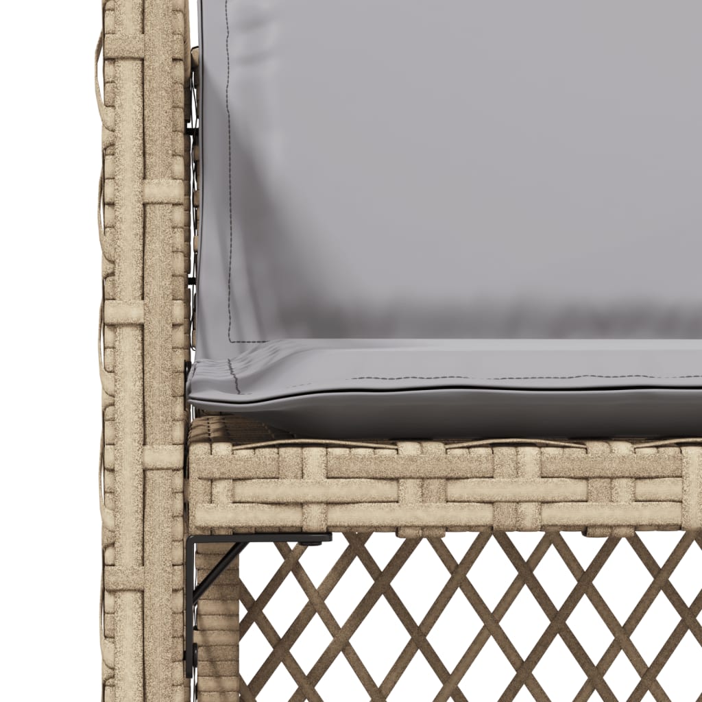 4 db vegyes bézs polyrattan kerti szék párnával