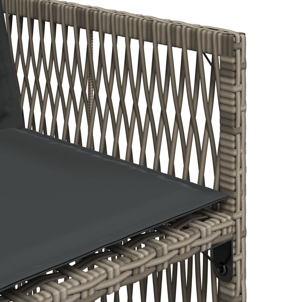 4 db szürke polyrattan kerti szék párnával