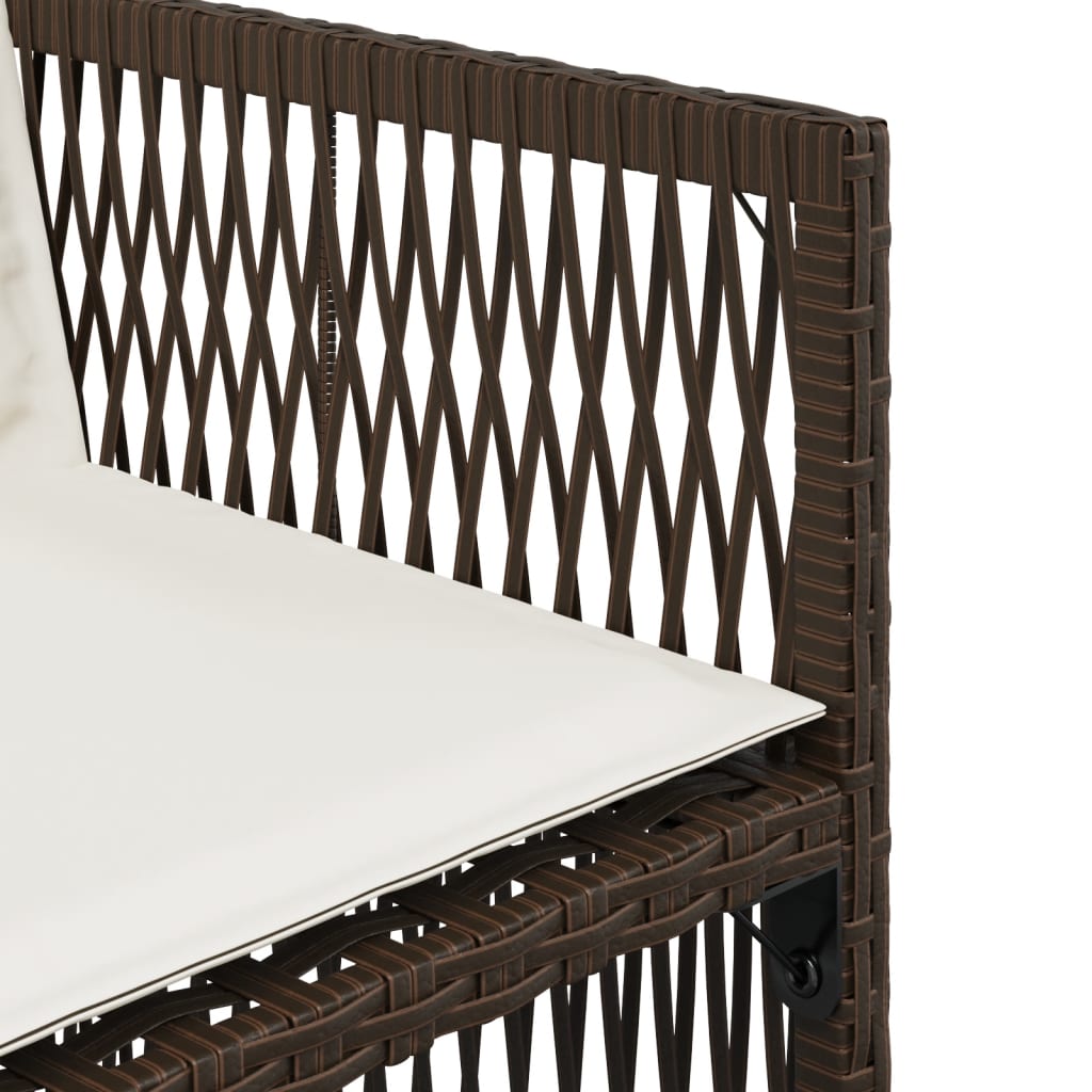 4 db barna polyrattan kerti szék párnával