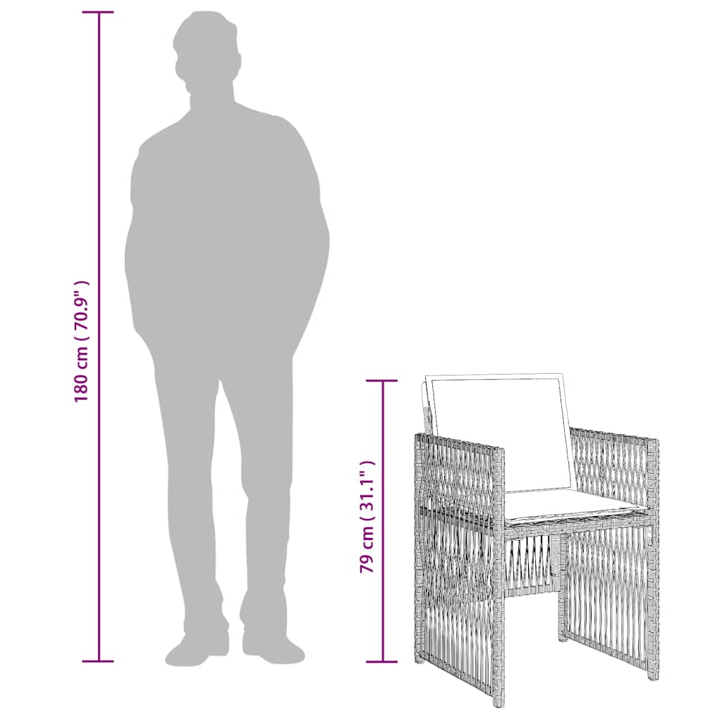 4 db világosszürke polyrattan kerti szék párnával