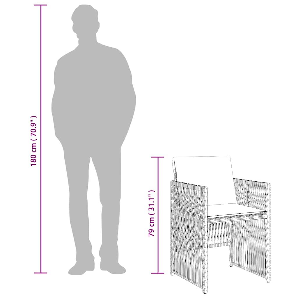 4 db vegyes bézs polyrattan kerti szék párnával
