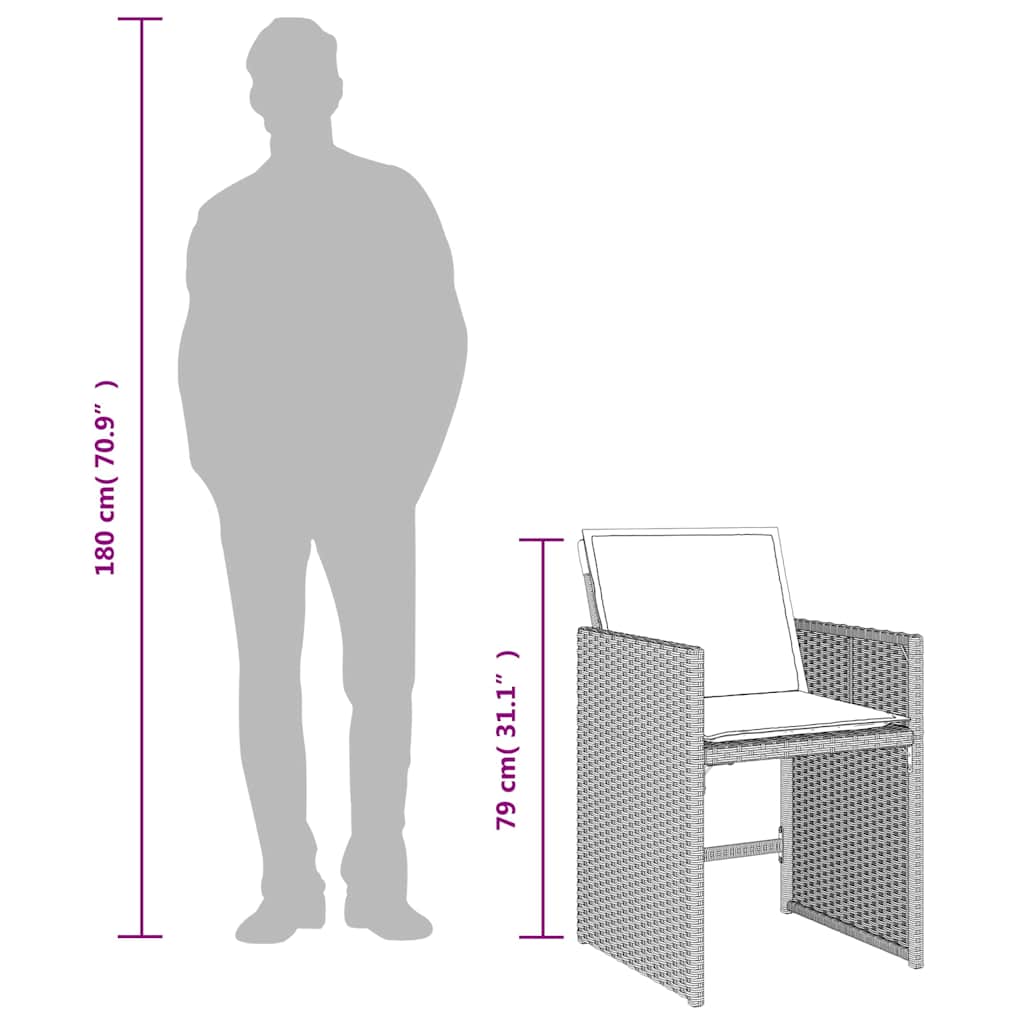 4 db világosszürke polyrattan kerti szék párnával