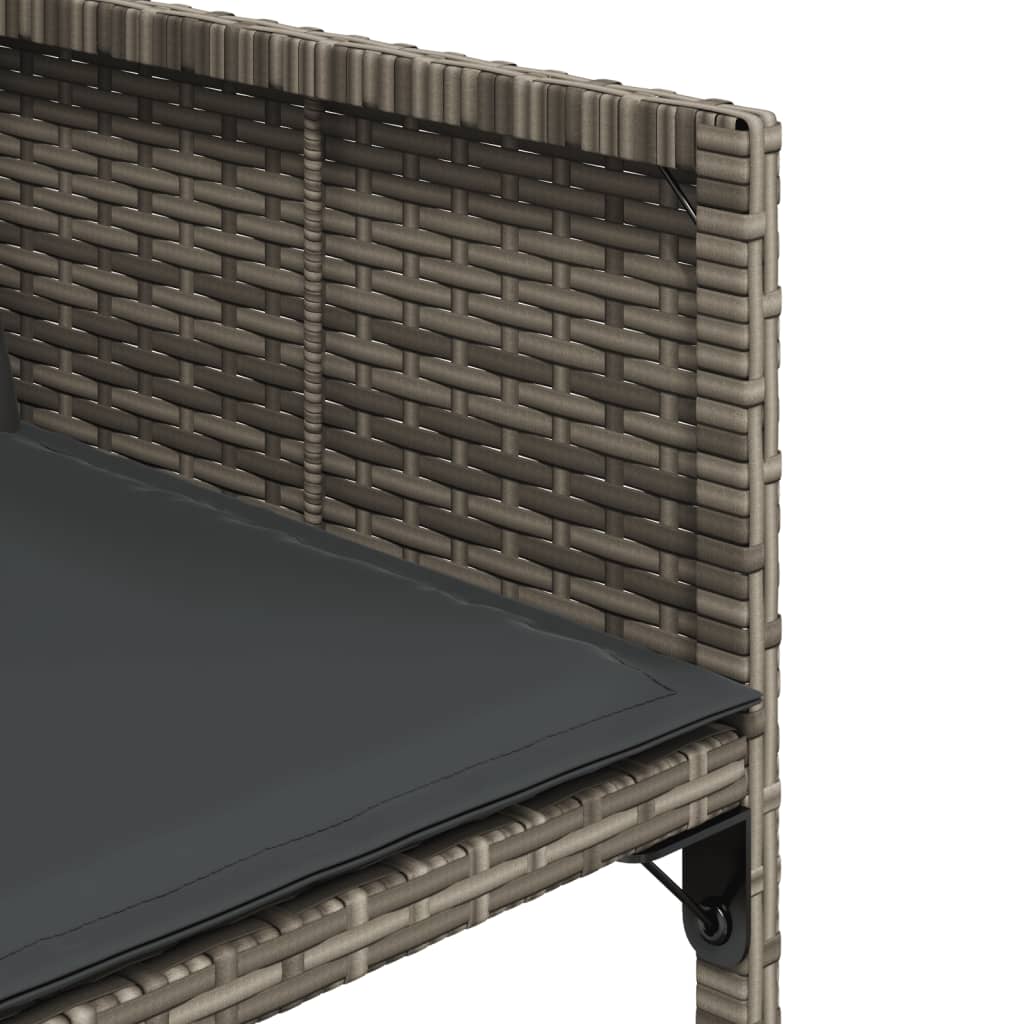 4 db szürke polyrattan kerti szék párnával