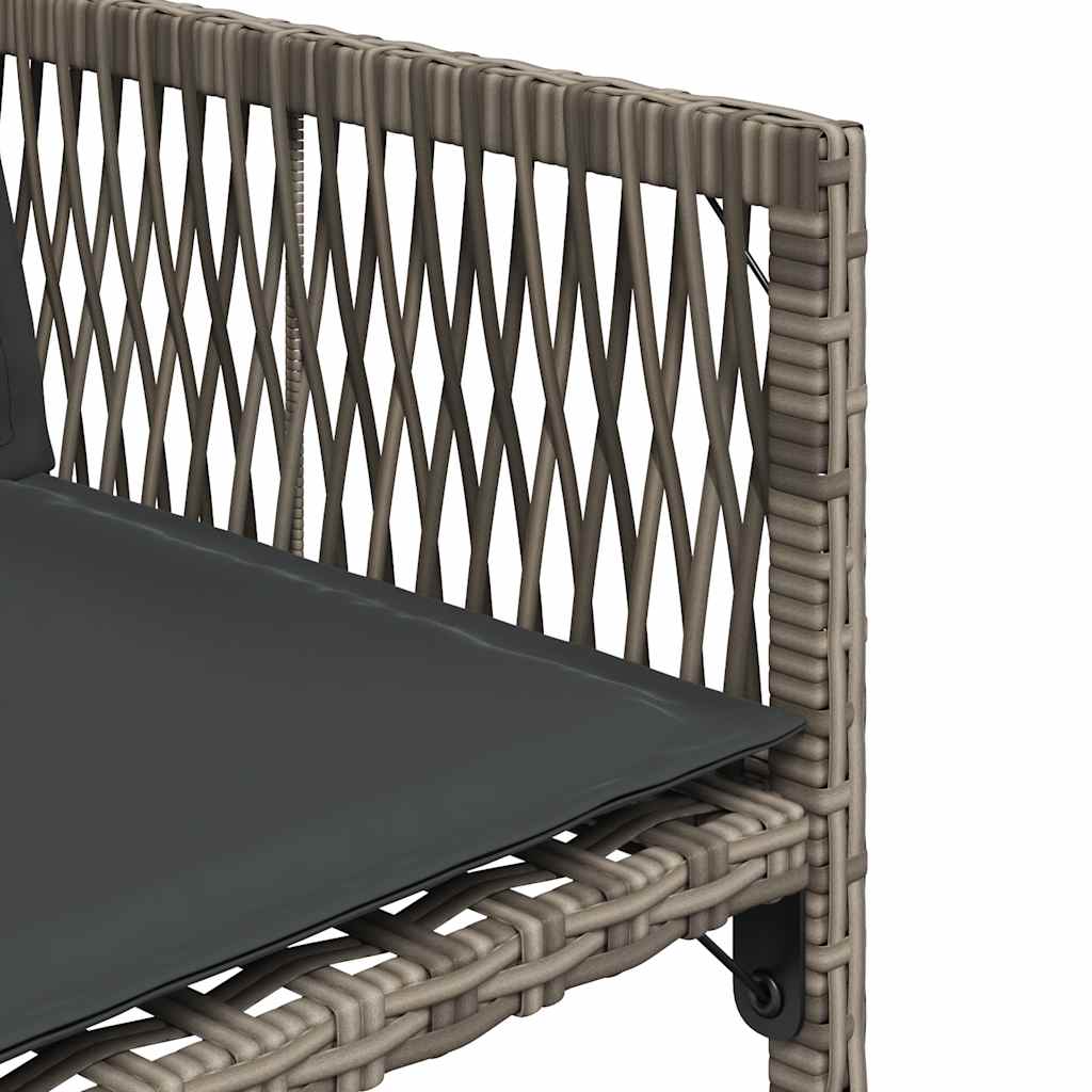 4 db szürke polyrattan kerti szék párnával