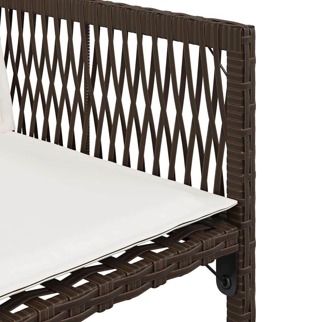 4 db barna polyrattan kerti szék párnával