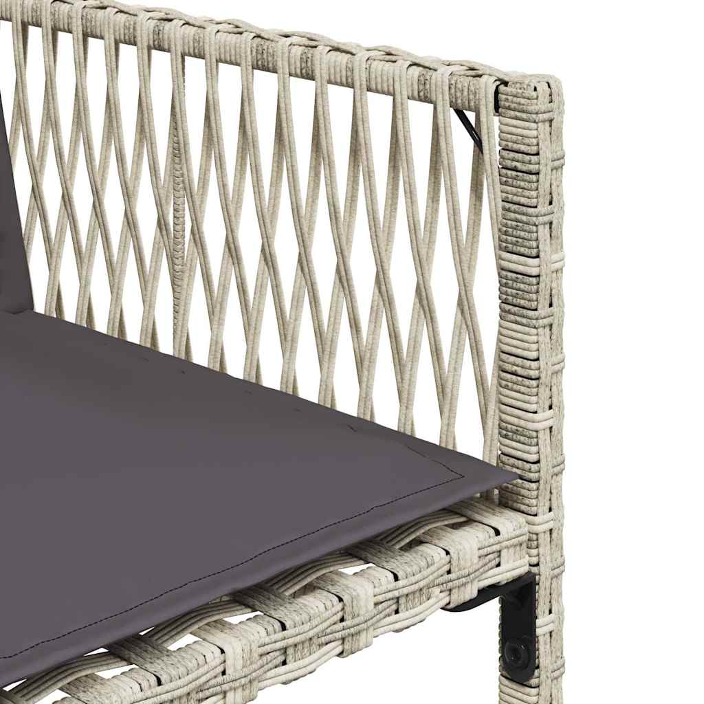 4 db világosszürke polyrattan kerti szék párnával