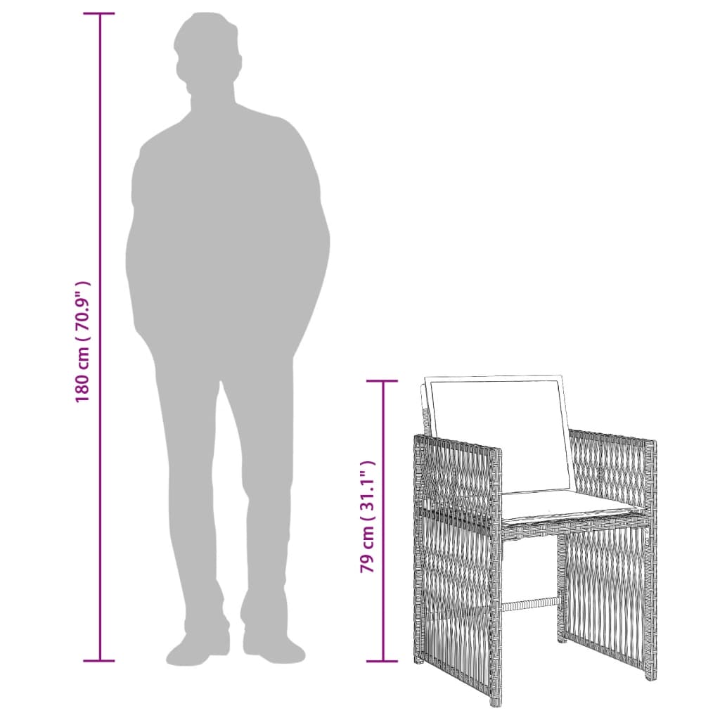 4 db világosszürke polyrattan kerti szék párnával