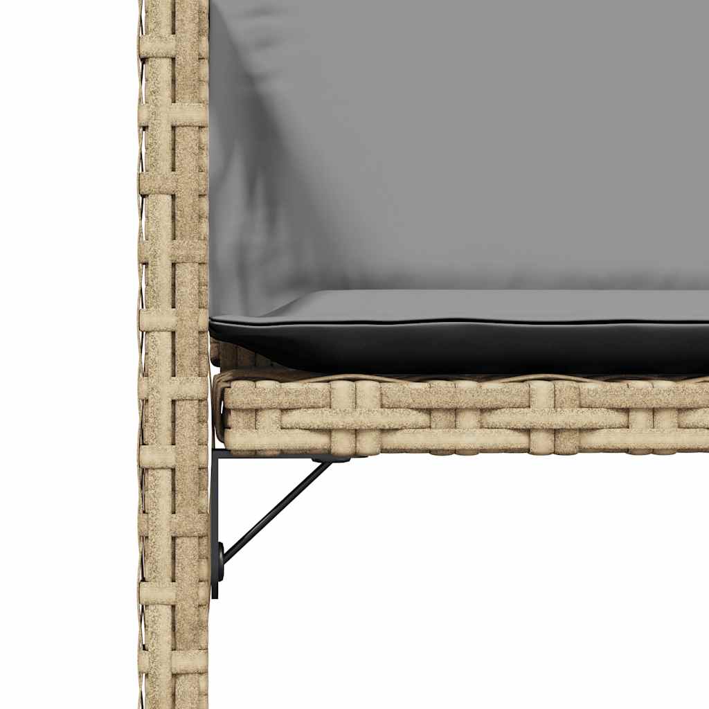 4 db vegyes bézs polyrattan kerti szék párnával