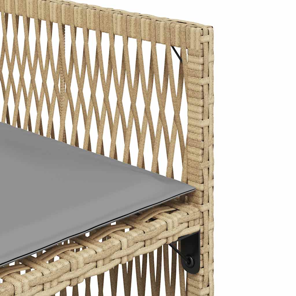 4 db vegyes bézs polyrattan kerti szék párnával