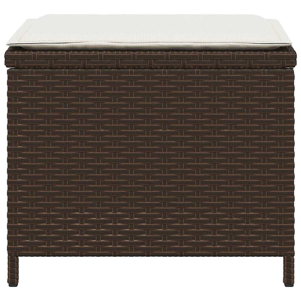 4 db barna polyrattan kerti szék párnával 41 x 41 x 36 cm