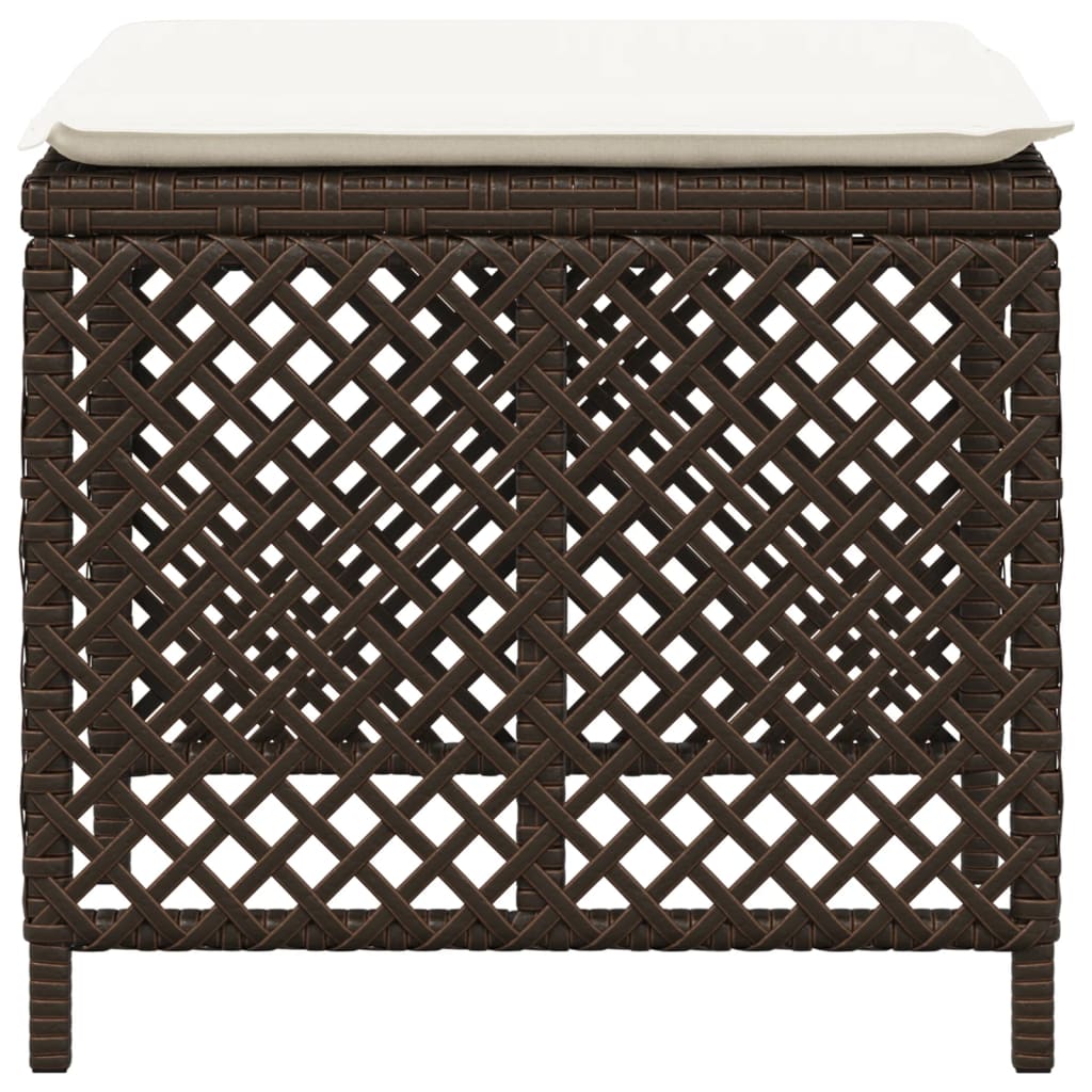 4 db barna polyrattan kerti szék párnával 41 x 41 x 36 cm