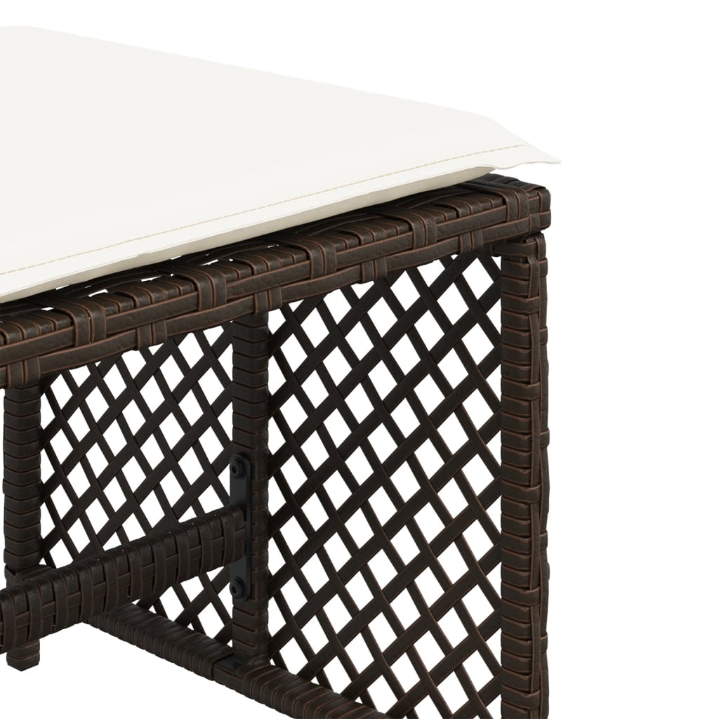 4 db barna polyrattan kerti szék párnával 41 x 41 x 36 cm