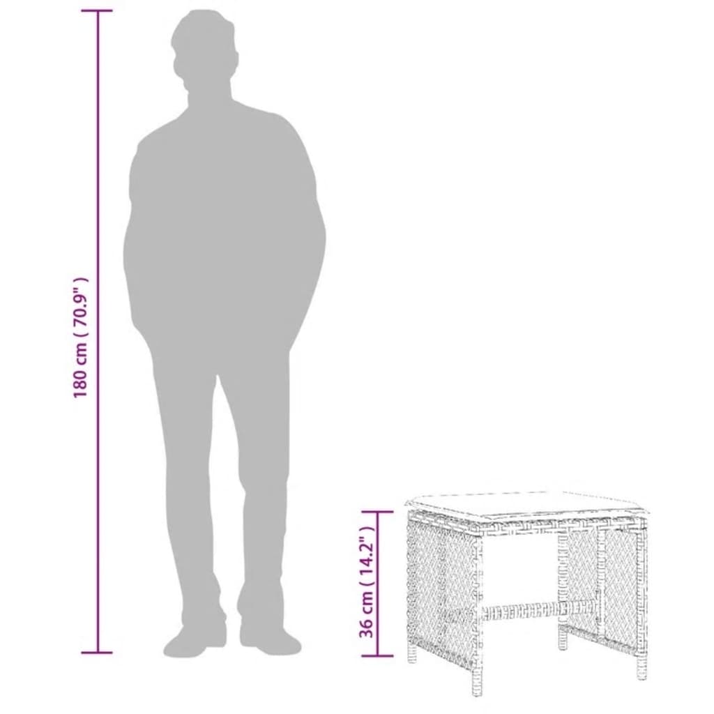 4 db barna polyrattan kerti szék párnával 41 x 41 x 36 cm