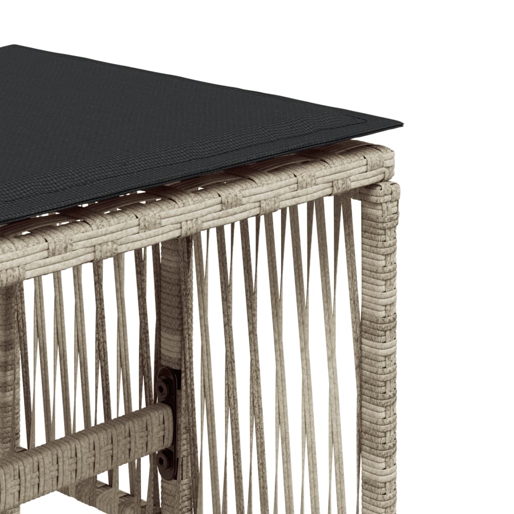 4db világosszürke polyrattan kerti szék párnával 41 x 41 x 36cm