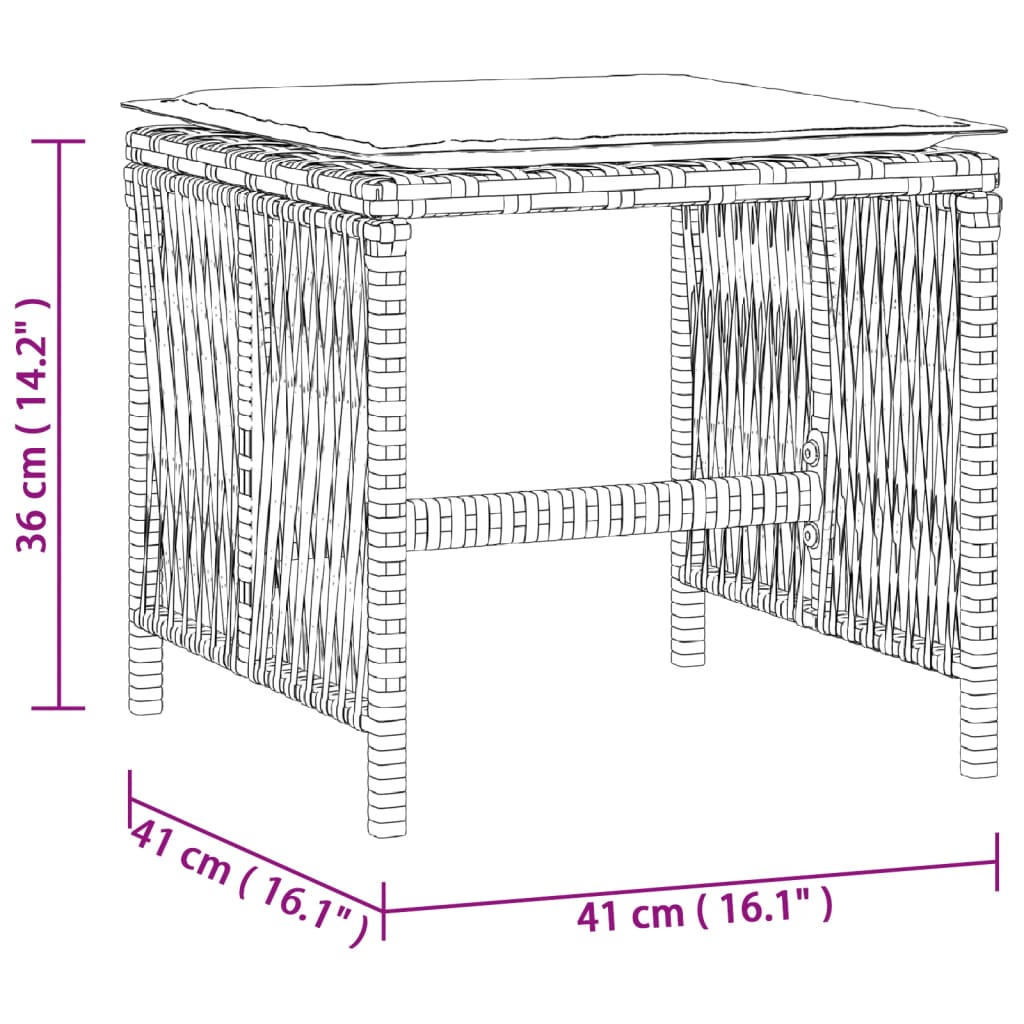 4db világosszürke polyrattan kerti szék párnával 41 x 41 x 36cm