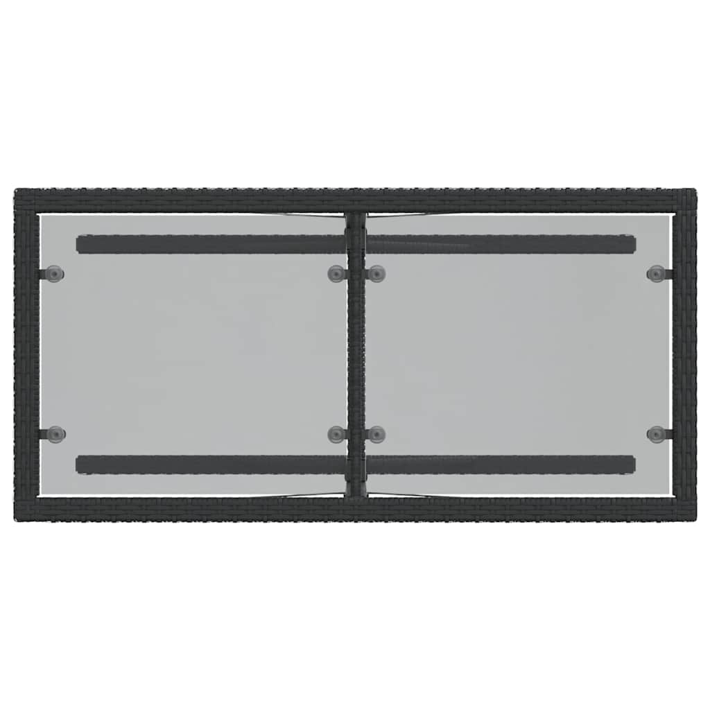 3 részes fekete polyrattan bisztrógarnitúra párnával