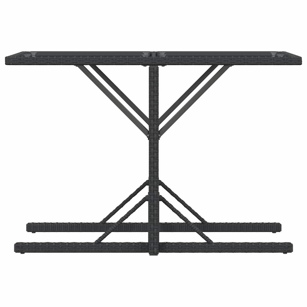 3 részes fekete polyrattan bisztrógarnitúra párnával