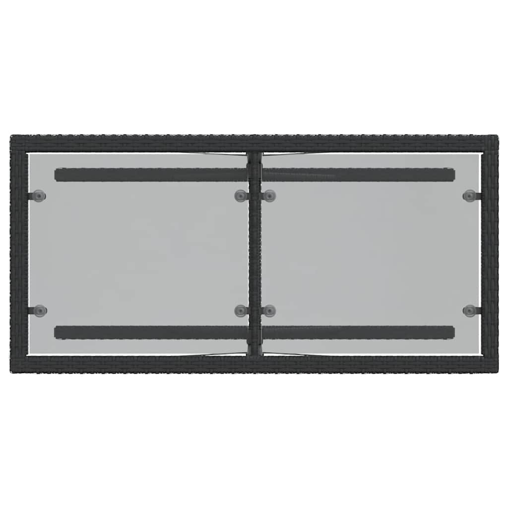 3 részes fekete polyrattan bisztrógarnitúra párnával