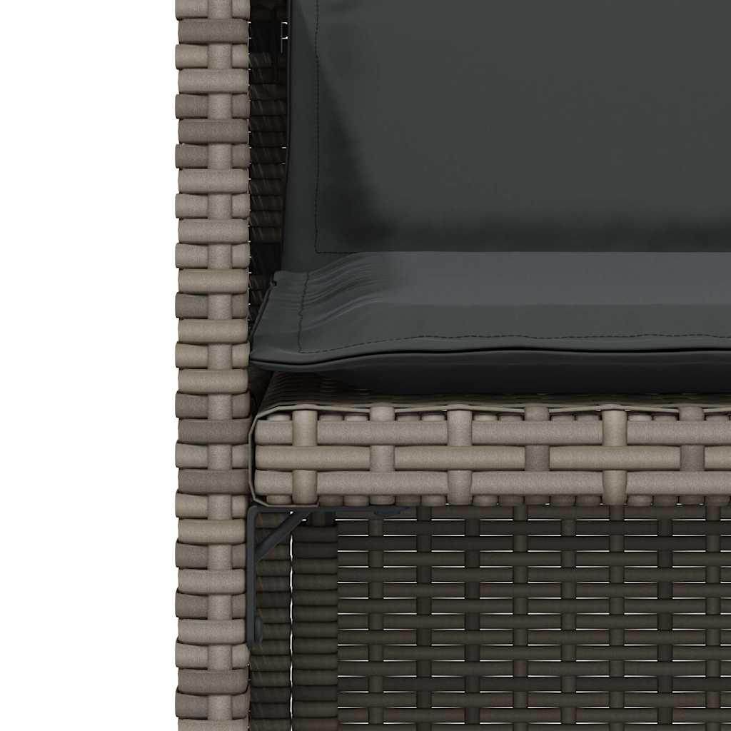 3 részes szürke polyrattan bisztrógarnitúra párnákkal