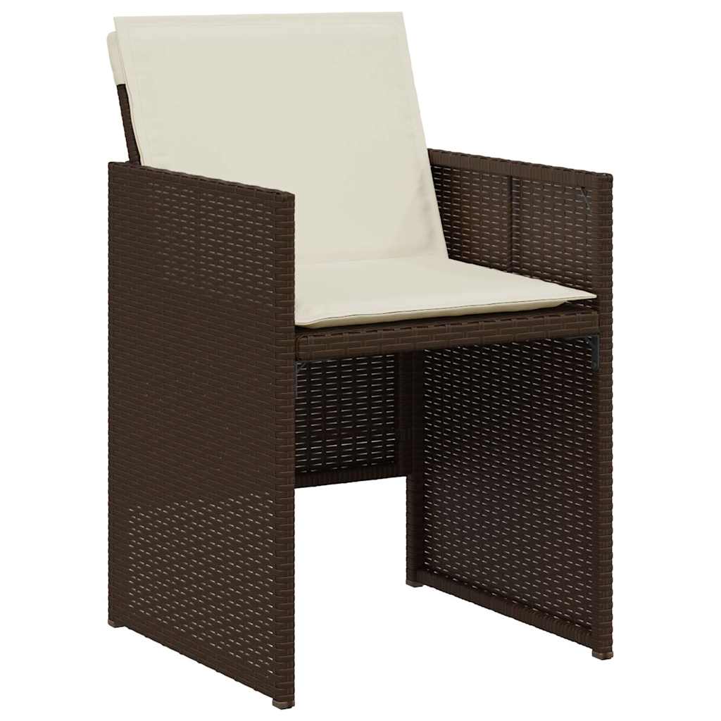 3 részes barna polyrattan bisztrógarnitúra párnákkal