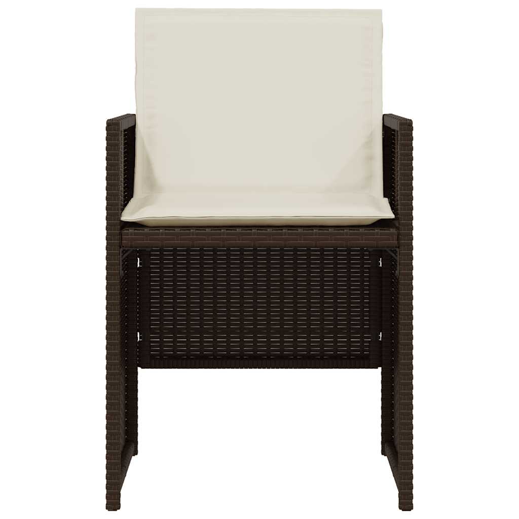 3 részes barna polyrattan bisztrógarnitúra párnákkal